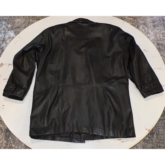 WILSONS Thinsulate Button Zip Out Liner Black Leather Jacket Men's Size M Coat - Picture 15 of 16